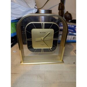 Bulova Vintage Quartz Desk Clock – Gold & Black, Japan Movement